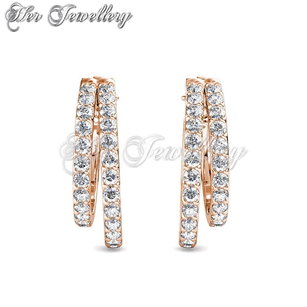 Swarovski Crystals Duo Circlet Earrings - Her Jewellery