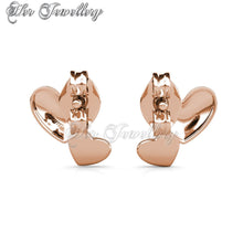 Swarovski Crystals Coupled Heart Earrings - Her Jewellery