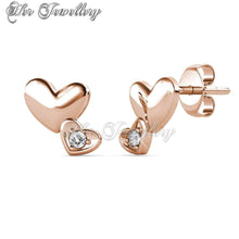 Swarovski Crystals Coupled Heart Earrings - Her Jewellery