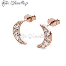 Swarovski Crystals Crescent Moon Earrings - Her Jewellery