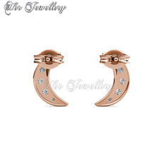 Swarovski Crystals Crescent Moon Earrings - Her Jewellery
