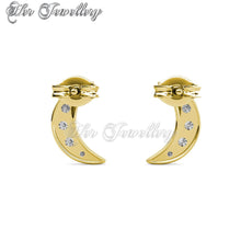 Swarovski Crystals Crescent Moon Earrings - Her Jewellery