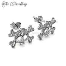 Swarovski Crystals Cross Skull Earrings - Her Jewellery