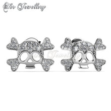 Swarovski Crystals Cross Skull Earrings - Her Jewellery