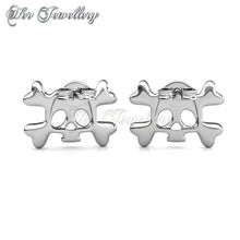Swarovski Crystals Cross Skull Earrings - Her Jewellery