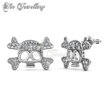 Swarovski Crystals Cross Skull Earrings - Her Jewellery
