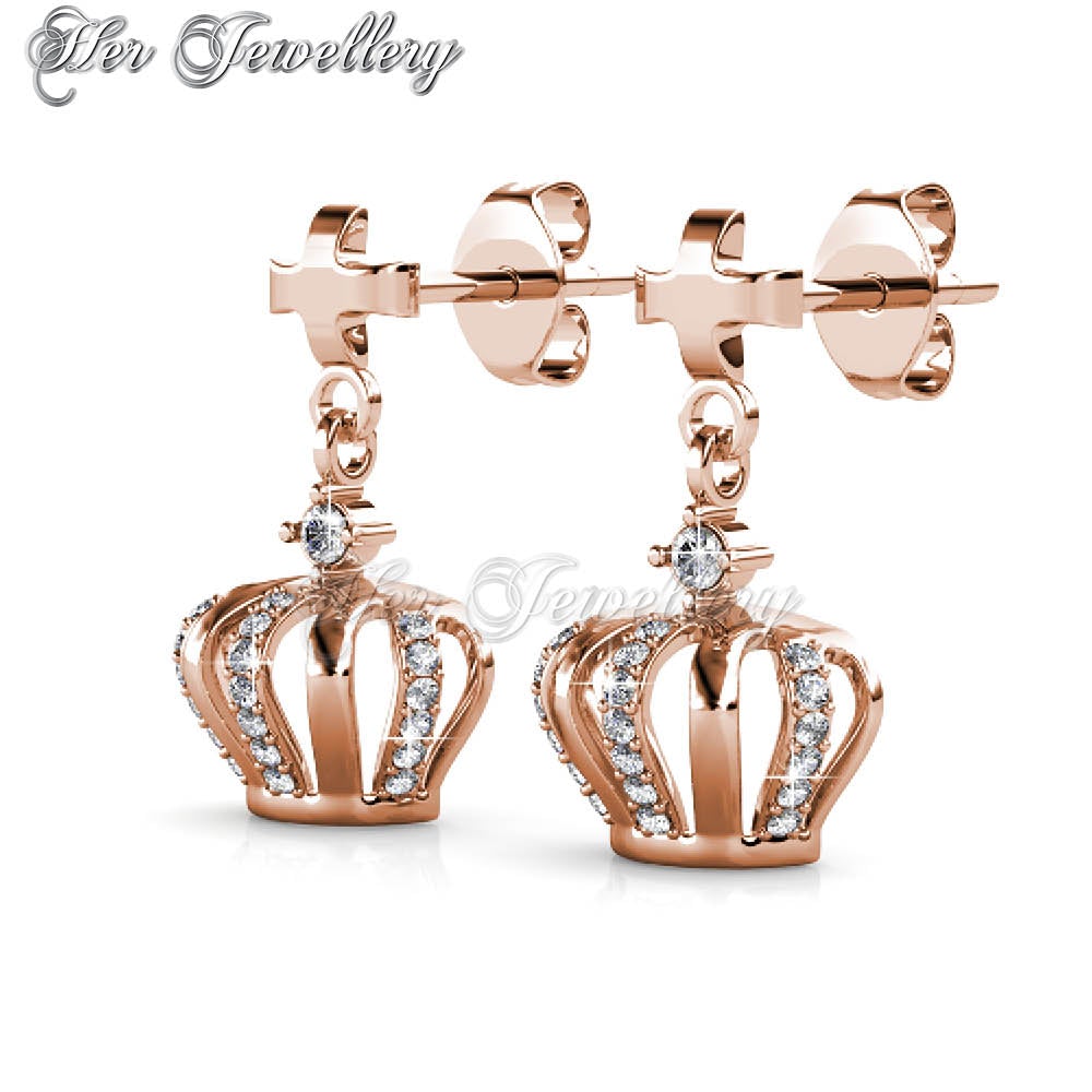 Swarovski Crystals Crown Cross Earrings - Her Jewellery