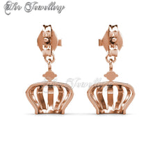 Swarovski Crystals Crown Cross Earrings - Her Jewellery