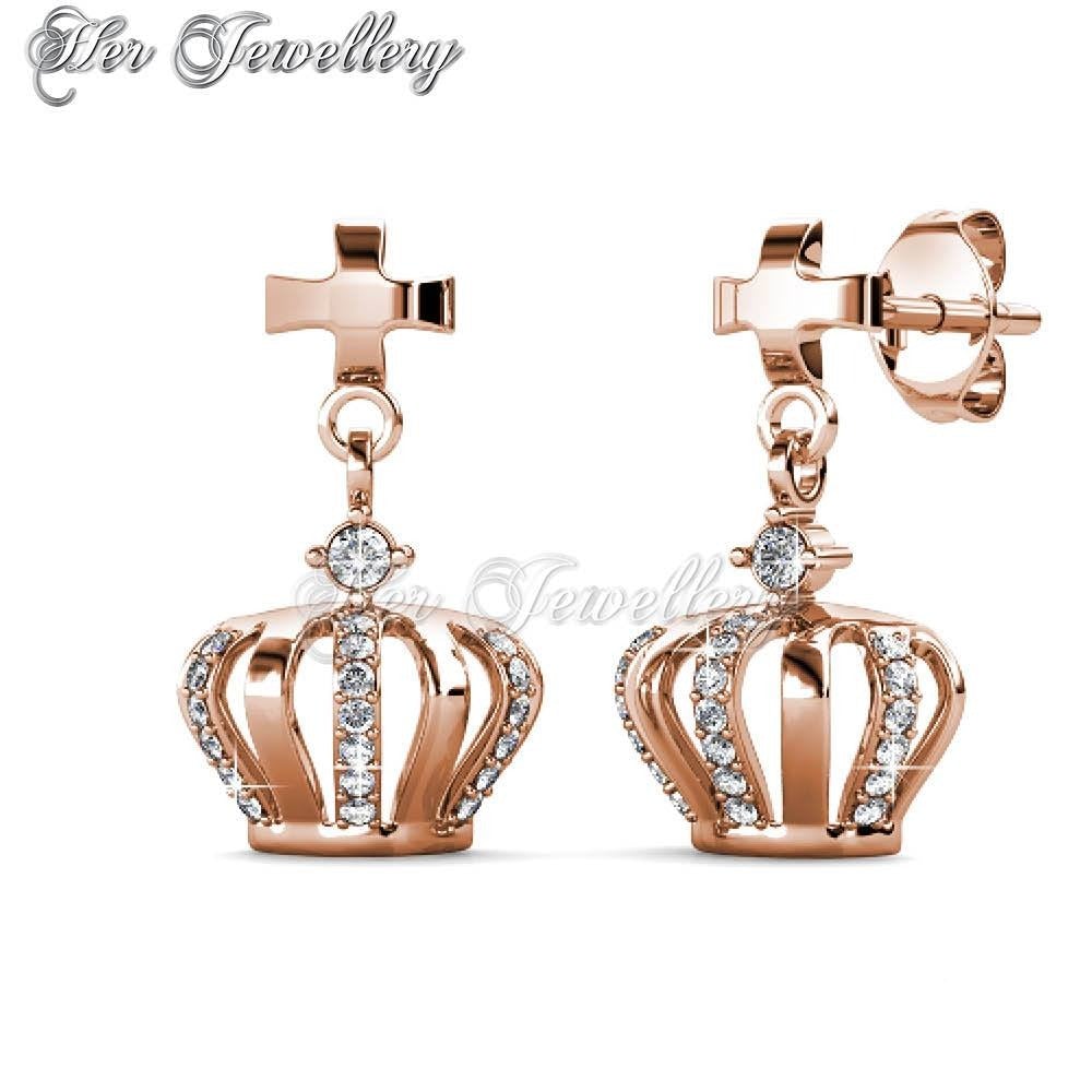 Swarovski Crystals Crown Cross Earrings - Her Jewellery