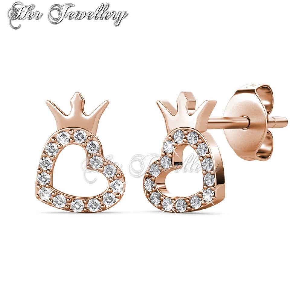 Swarovski Crystals Crown Love Earrings - Her Jewellery