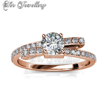 Swarovski Crystals Crystaline Bow Ring (Rose Gold) - Her Jewellery