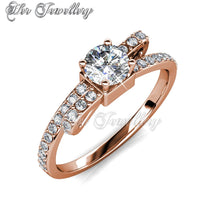 Swarovski Crystals Crystaline Bow Ring (Rose Gold) - Her Jewellery