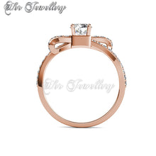 Swarovski Crystals Crystaline Bow Ring (Rose Gold) - Her Jewellery