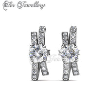 Swarovski Crystals Crystaline Bow Earrings (White Gold) - Her Jewellery