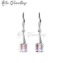 Swarovski Crystals Cube Hook Earrings - Her Jewellery