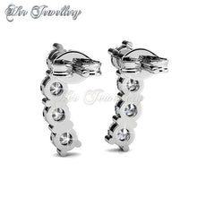Swarovski Crystals Curl Stud Earrings - Her Jewellery