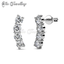 Swarovski Crystals Curl Stud Earrings - Her Jewellery