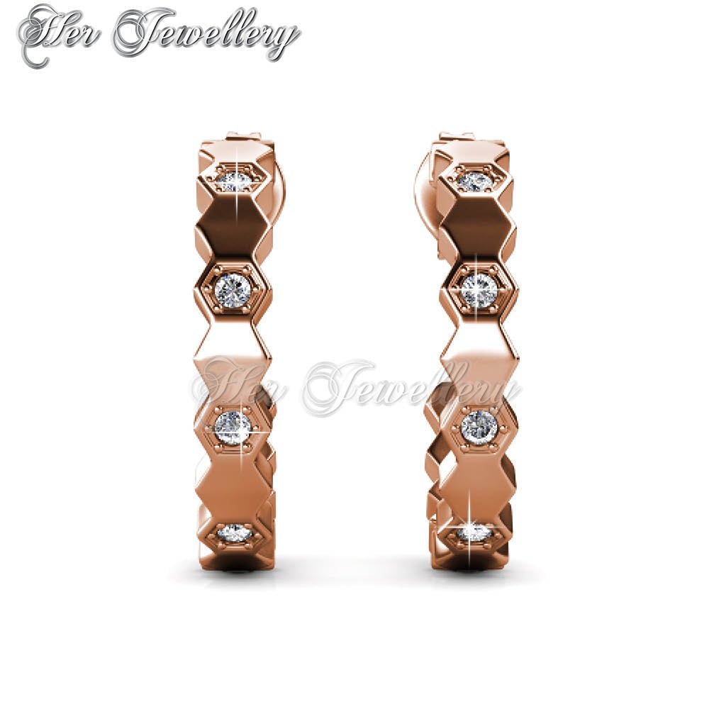 Swarovski Crystals Curved Earrings‏ - Her Jewellery