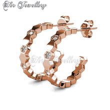 Swarovski Crystals Curved Earrings‏ - Her Jewellery