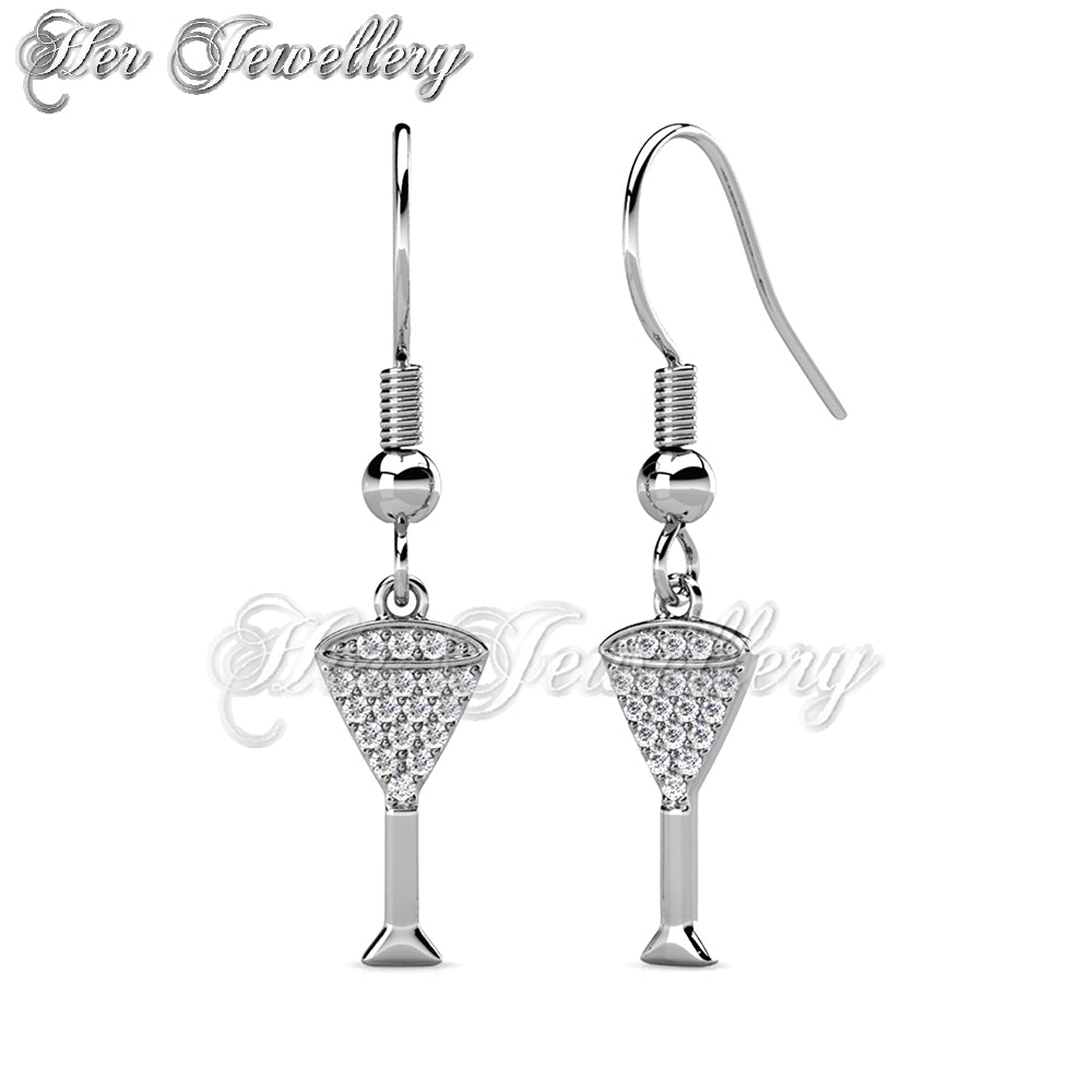 Swarovski Crystals Dangling Champaign Earrings - Her Jewellery