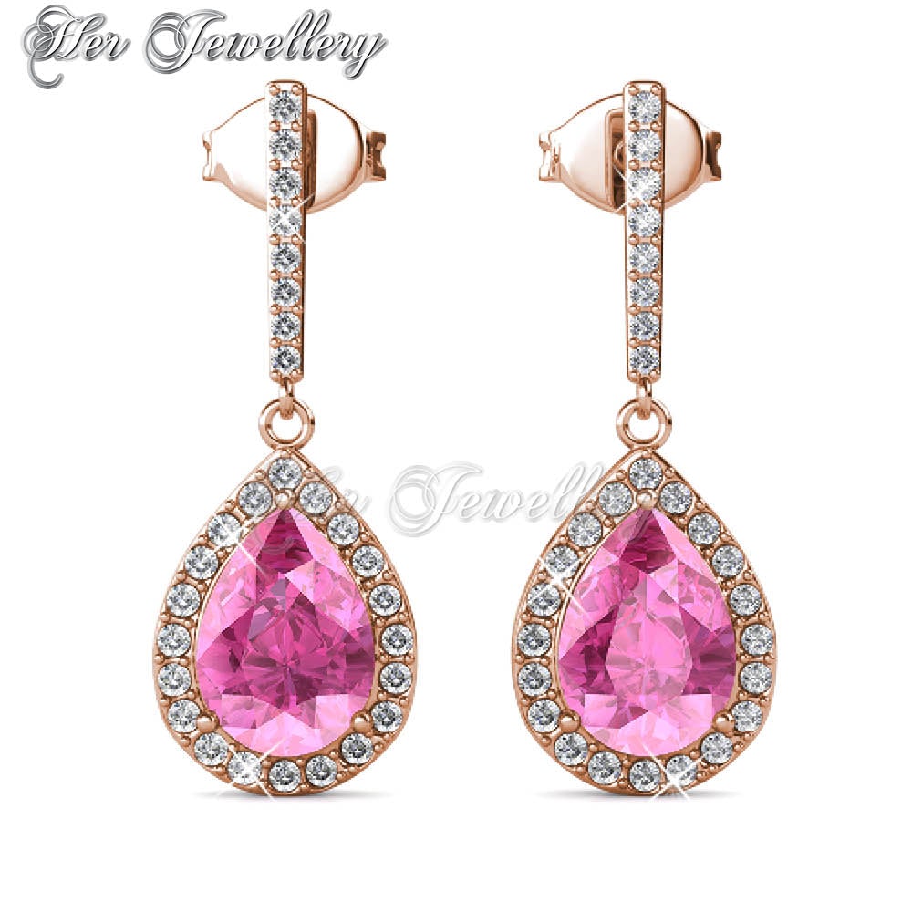 Swarovski Crystals Dangling Droplet Earrings - Her Jewellery