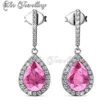 Swarovski Crystals Dangling Droplet Earrings - Her Jewellery