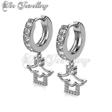 Swarovski Crystals Dangling Huts Earrings - Her Jewellery