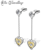 Swarovski Crystals Dangling Love Earrings - Her Jewellery
