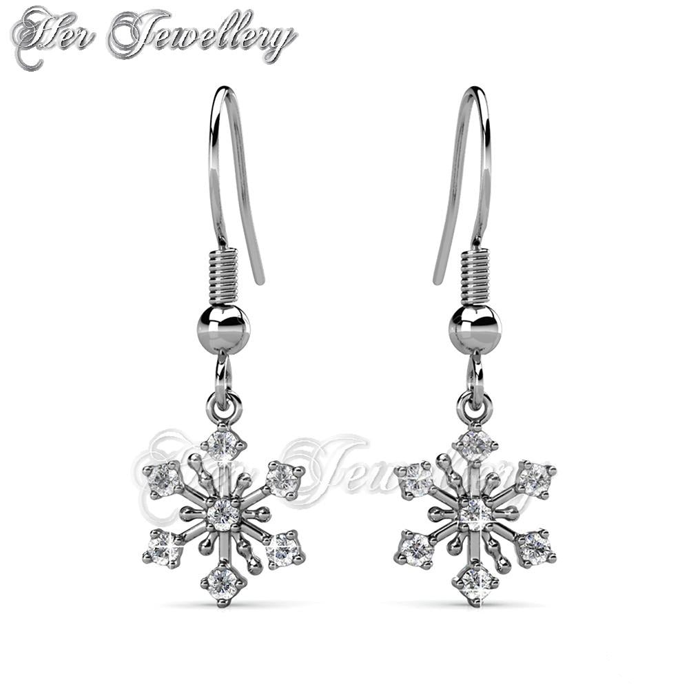 Swarovski Crystals Dangling Snowflakes Earrings - Her Jewellery