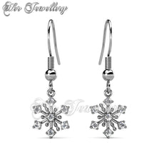 Swarovski Crystals Dangling Snowflakes Earrings - Her Jewellery