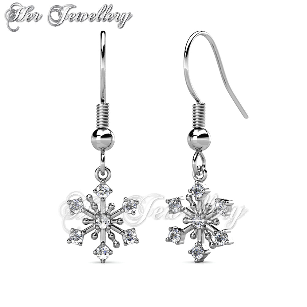 Swarovski Crystals Dangling Snowflakes Earrings - Her Jewellery