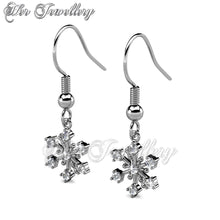 Swarovski Crystals Dangling Snowflakes Earrings - Her Jewellery
