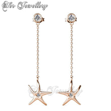 Swarovski Crystals Dangling Starfish Earrings - Her Jewellery