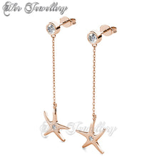 Swarovski Crystals Dangling Starfish Earrings - Her Jewellery