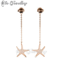 Swarovski Crystals Dangling Starfish Earrings - Her Jewellery