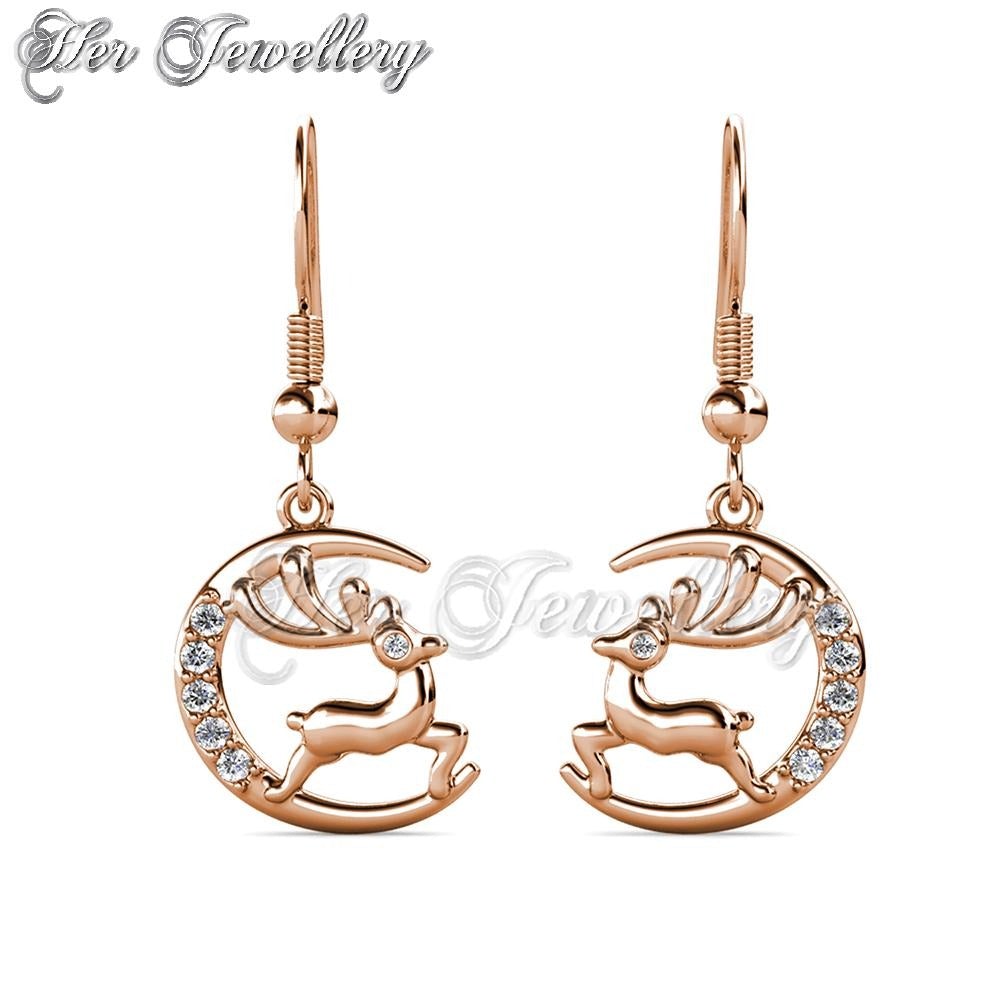 Swarovski Crystals Deer Hook Earrings - Her Jewellery