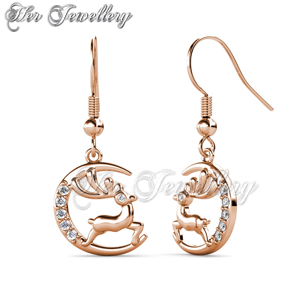 Swarovski Crystals Deer Hook Earrings - Her Jewellery