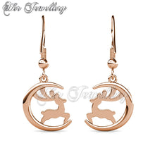 Swarovski Crystals Deer Hook Earrings - Her Jewellery