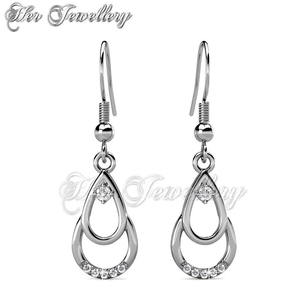 Swarovski Crystals Duo Hook Earrings - Her Jewellery