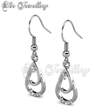 Swarovski Crystals Duo Hook Earrings - Her Jewellery
