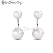 Swarovski Crystals Duo Pearl Earrings‏ - Her Jewellery