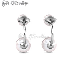 Swarovski Crystals Duo Pearl Earrings‏ - Her Jewellery