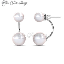 Swarovski Crystals Duo Pearl Earrings‏ - Her Jewellery