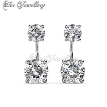 Swarovski Crystals Duo Stud Earrings‏ - Her Jewellery