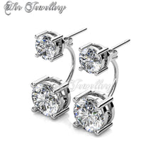 Swarovski Crystals Duo Stud Earrings‏ - Her Jewellery