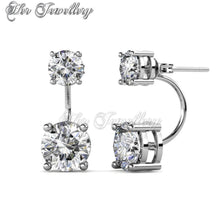 Swarovski Crystals Duo Stud Earrings‏ - Her Jewellery