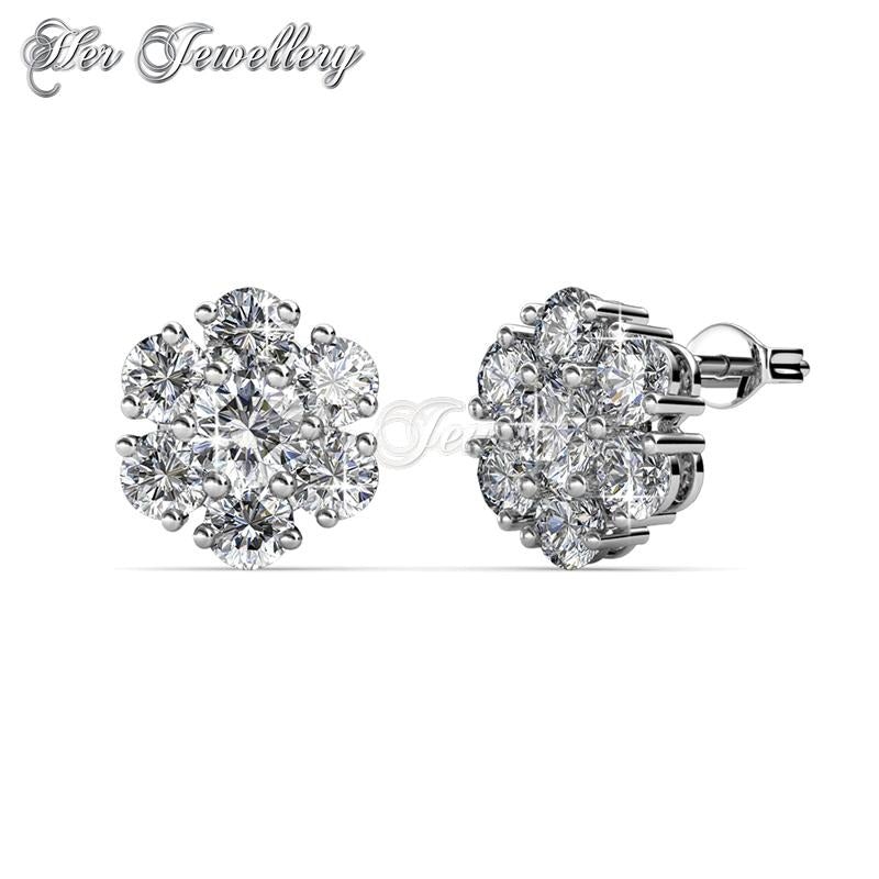 Swarovski Crystals Elegant Flower Earrings - Her Jewellery