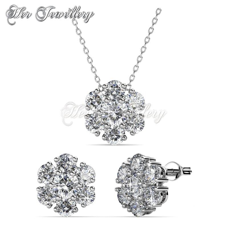 Swarovski Crystals Elegant Flower Set - Her Jewellery