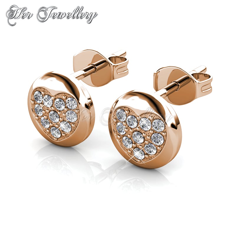 Swarovski Crystals Faith Heart Earrings (Rose Gold) - Her Jewellery