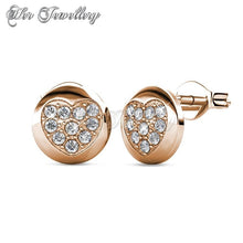 Swarovski Crystals Faith Heart Earrings (Rose Gold) - Her Jewellery